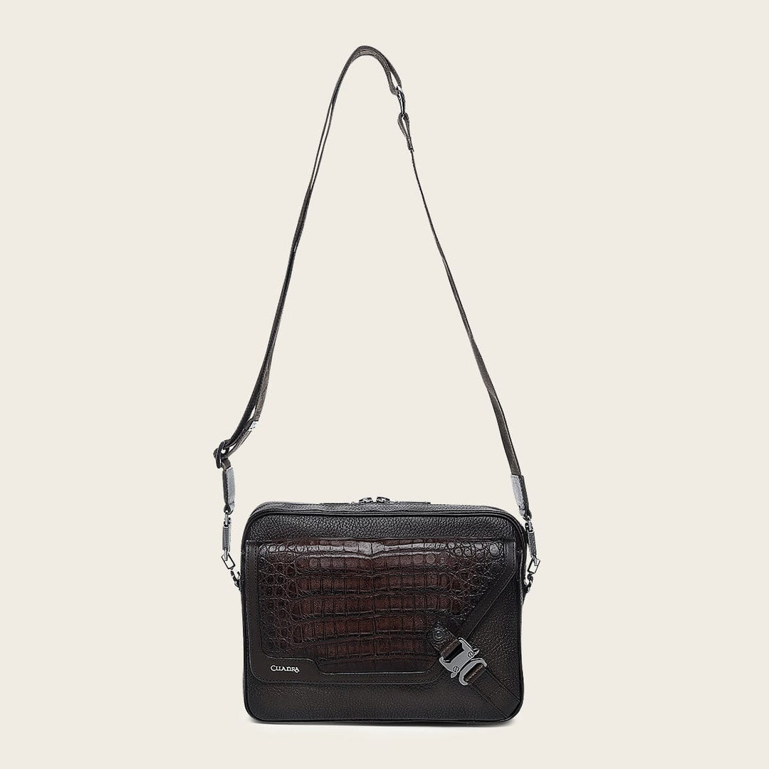 Bandolera en piel genuina de fuscus para caballero Bolsos y Maletas 