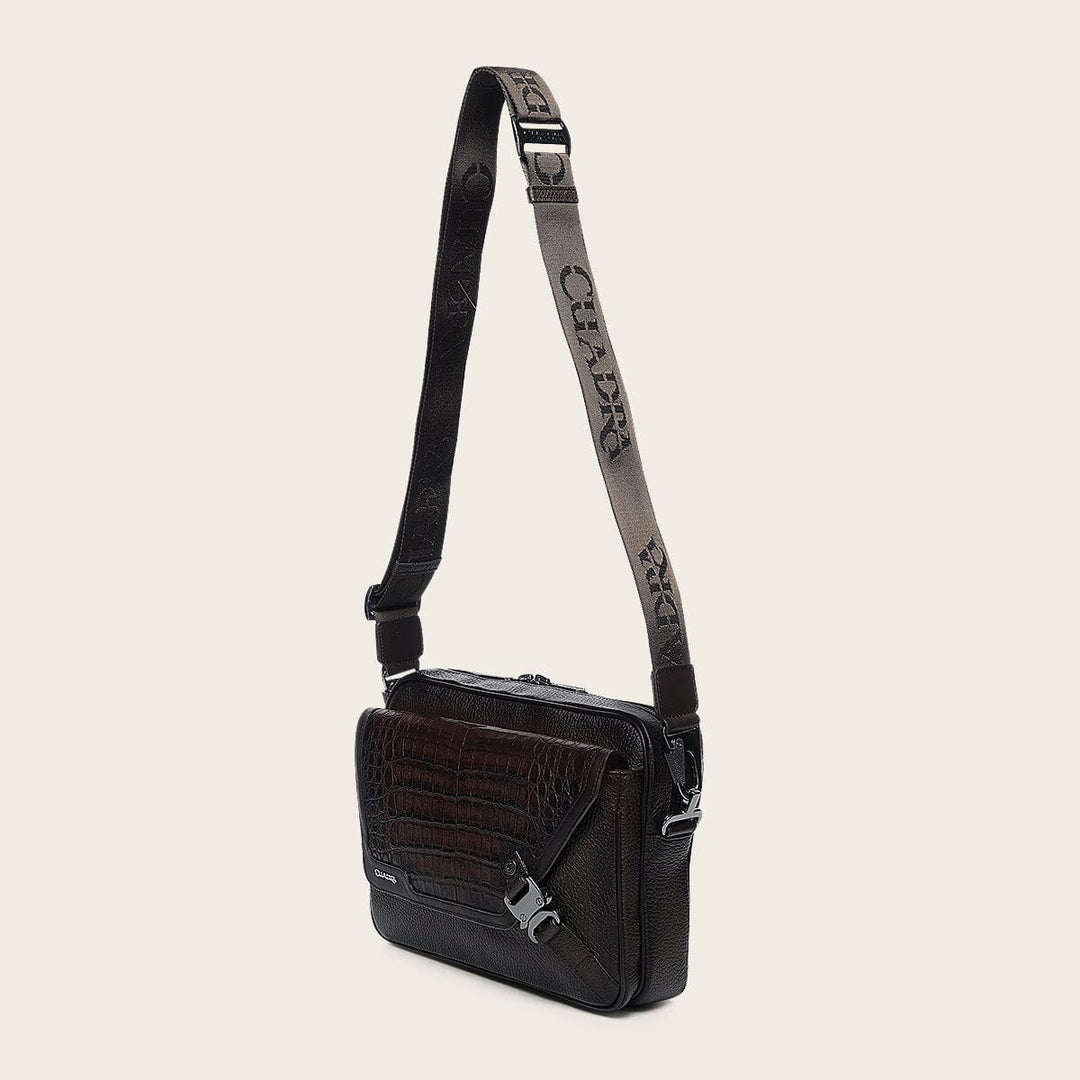 Bandolera en piel genuina de fuscus para caballero Bolsos y Maletas 