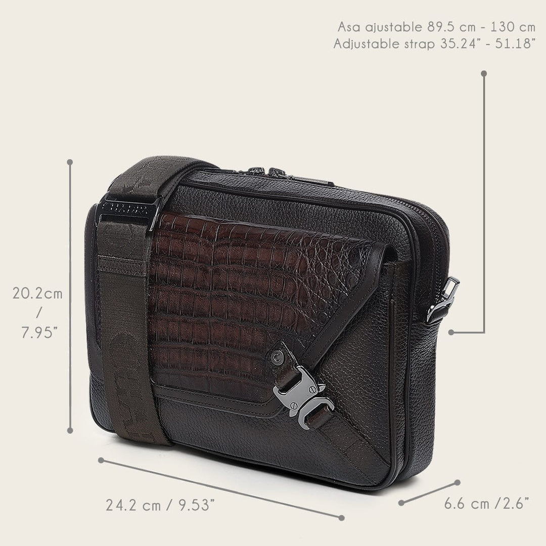 Bandolera en piel genuina de fuscus para caballero Bolsos y Maletas 