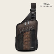 Bandolera en piel genuina de pitón para caballero Bolsos y Maletas 