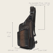 Bandolera en piel genuina de pitón para caballero Bolsos y Maletas 