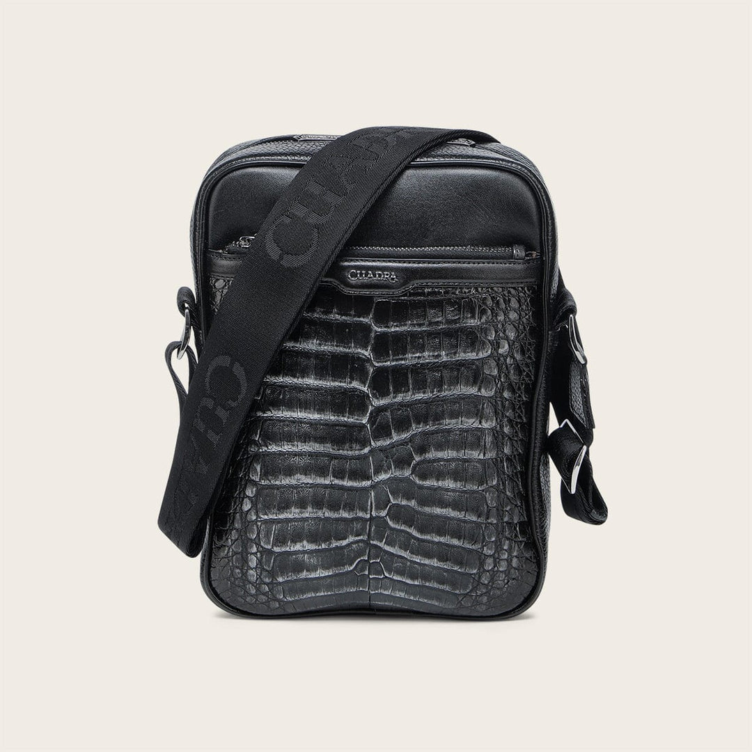 Bandolera en piel genuina de fuscus para caballero Bolsos y Maletas 