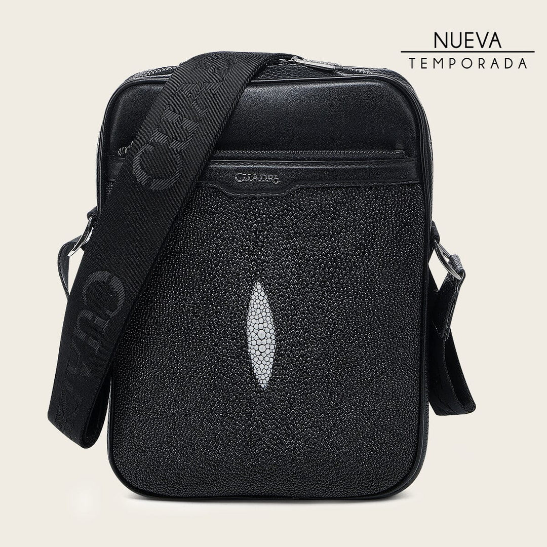 Bandolera en piel genuina de mantarraya para caballero Bolsos y Maletas 