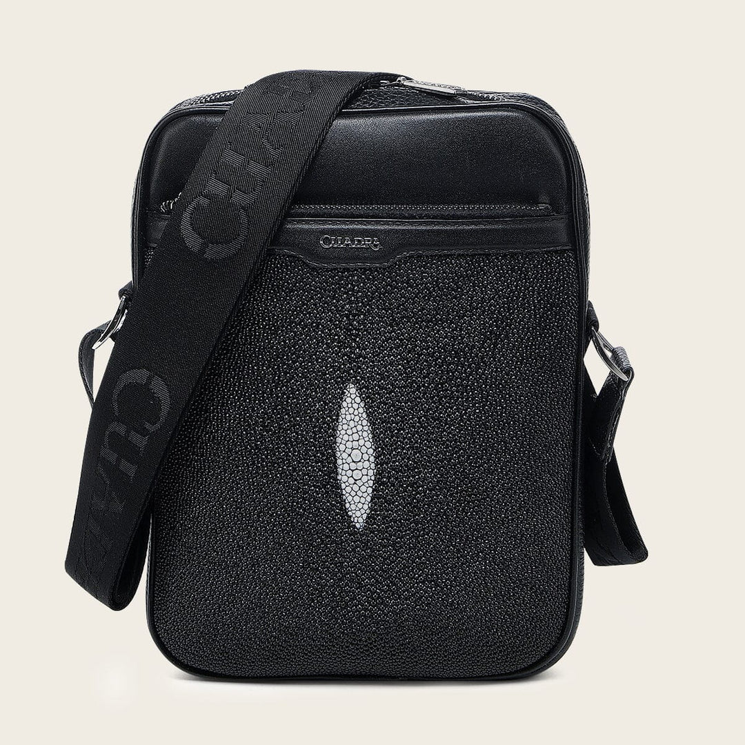 Bandolera en piel genuina de mantarraya para caballero Bolsos y Maletas 