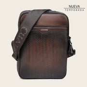 Bandolera en piel genuina para caballero Bolsos y Maletas 