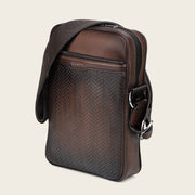 Bandolera en piel genuina para caballero Bolsos y Maletas 