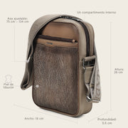 Bandolera en piel genuina de tiburón para caballero