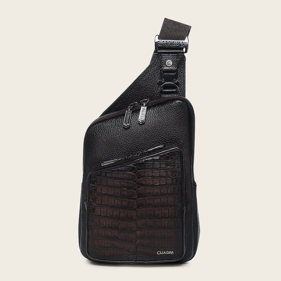 Bandolera en piel genuina de fuscus para caballero Bolsos y Maletas 