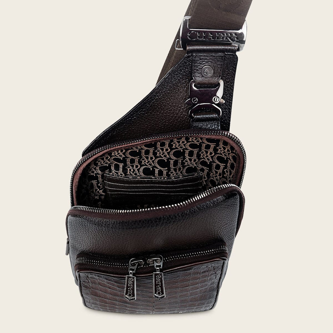 Bandolera en piel genuina de fuscus para caballero Bolsos y Maletas 