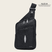 Bandolera en piel genuina de mantarraya para caballero Bolsos y Maletas 