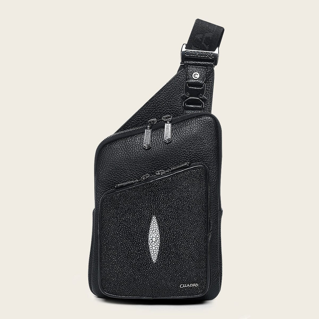 Bandolera en piel genuina de mantarraya para caballero Bolsos y Maletas 