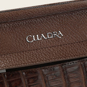 Documentera en piel genuina de fuscus para caballero