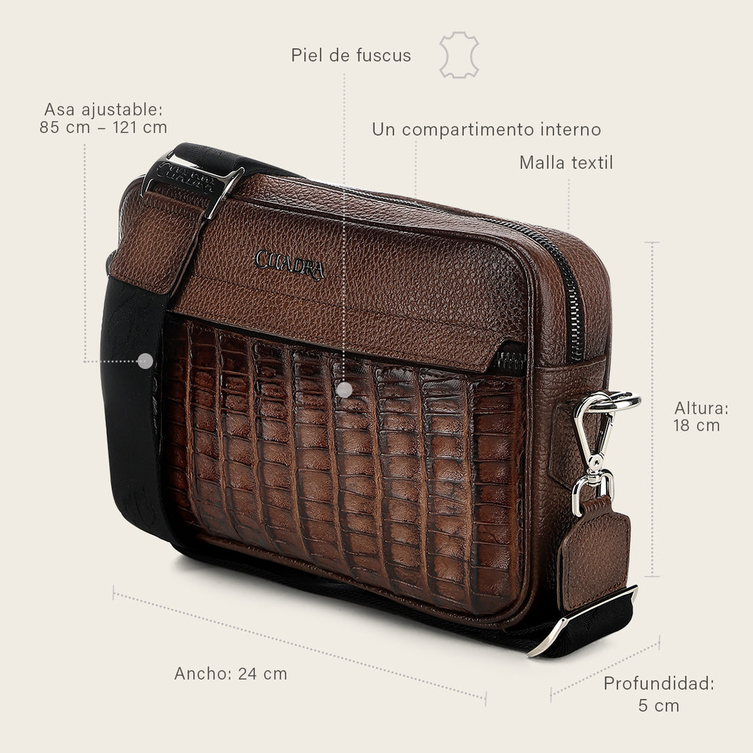 Documentera en piel genuina de fuscus para caballero