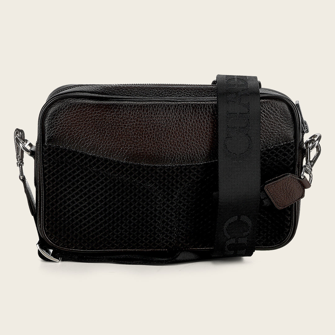 Documentera en piel genuina de venado italiano para caballero