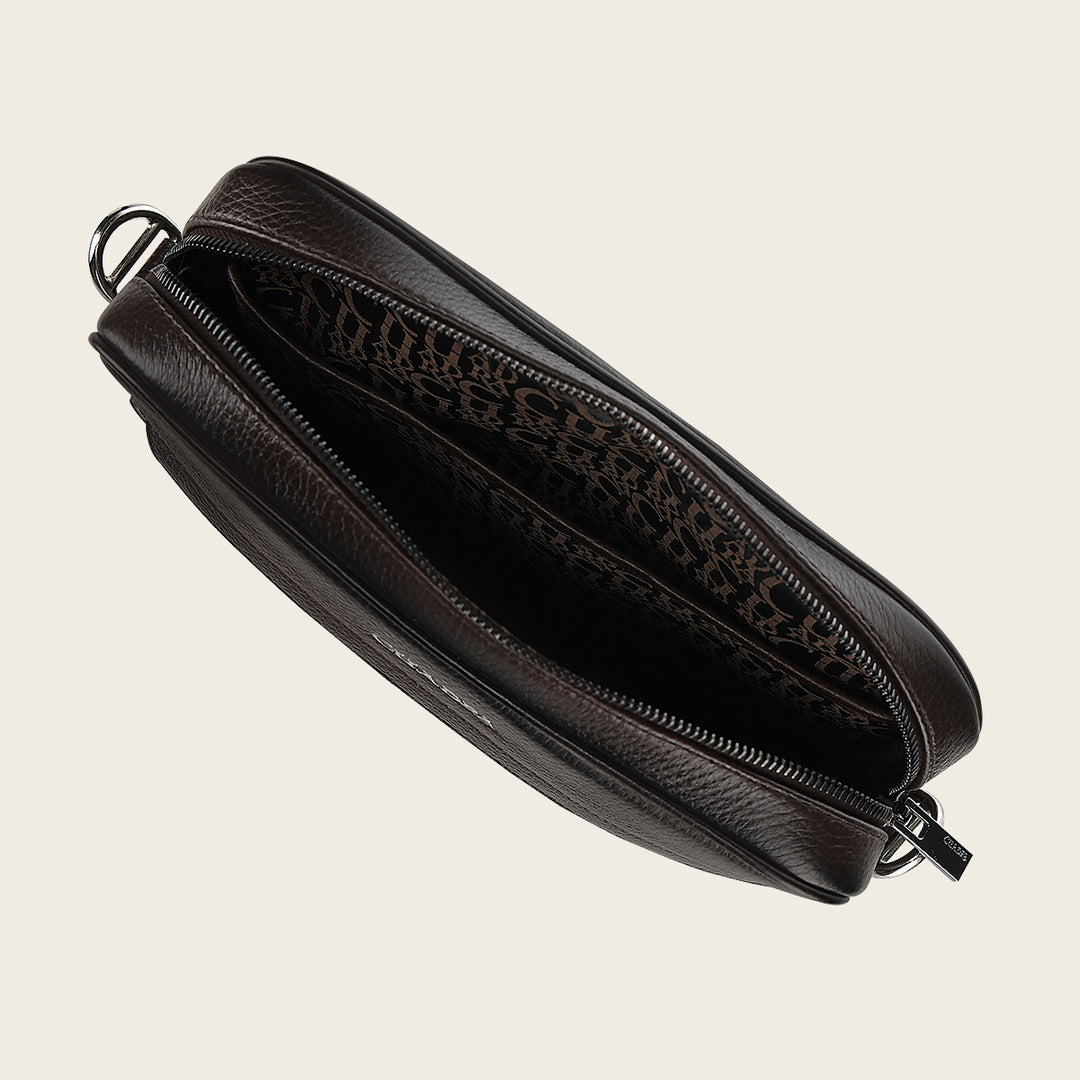 Documentera en piel genuina de venado italiano para caballero