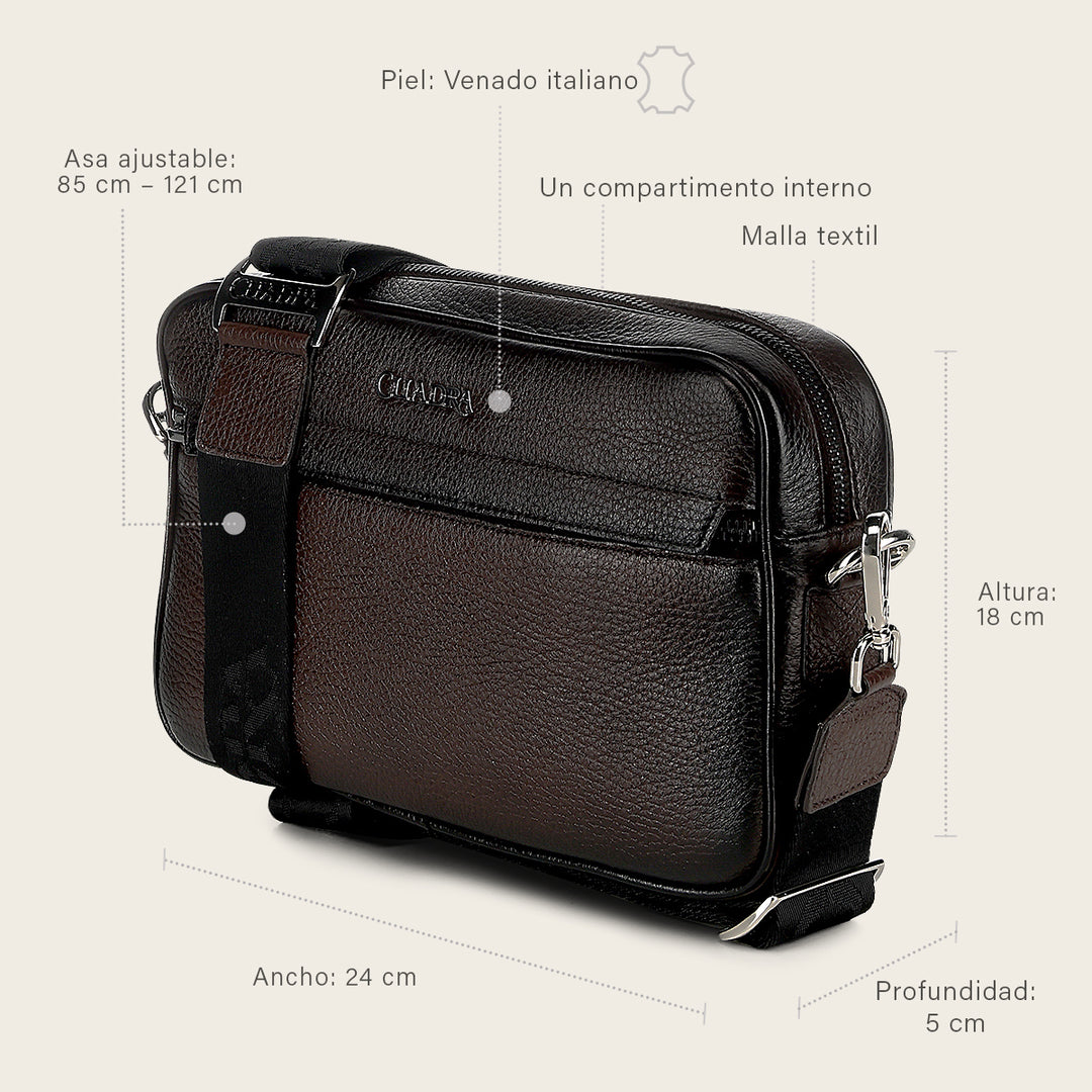 Documentera en piel genuina de venado italiano para caballero