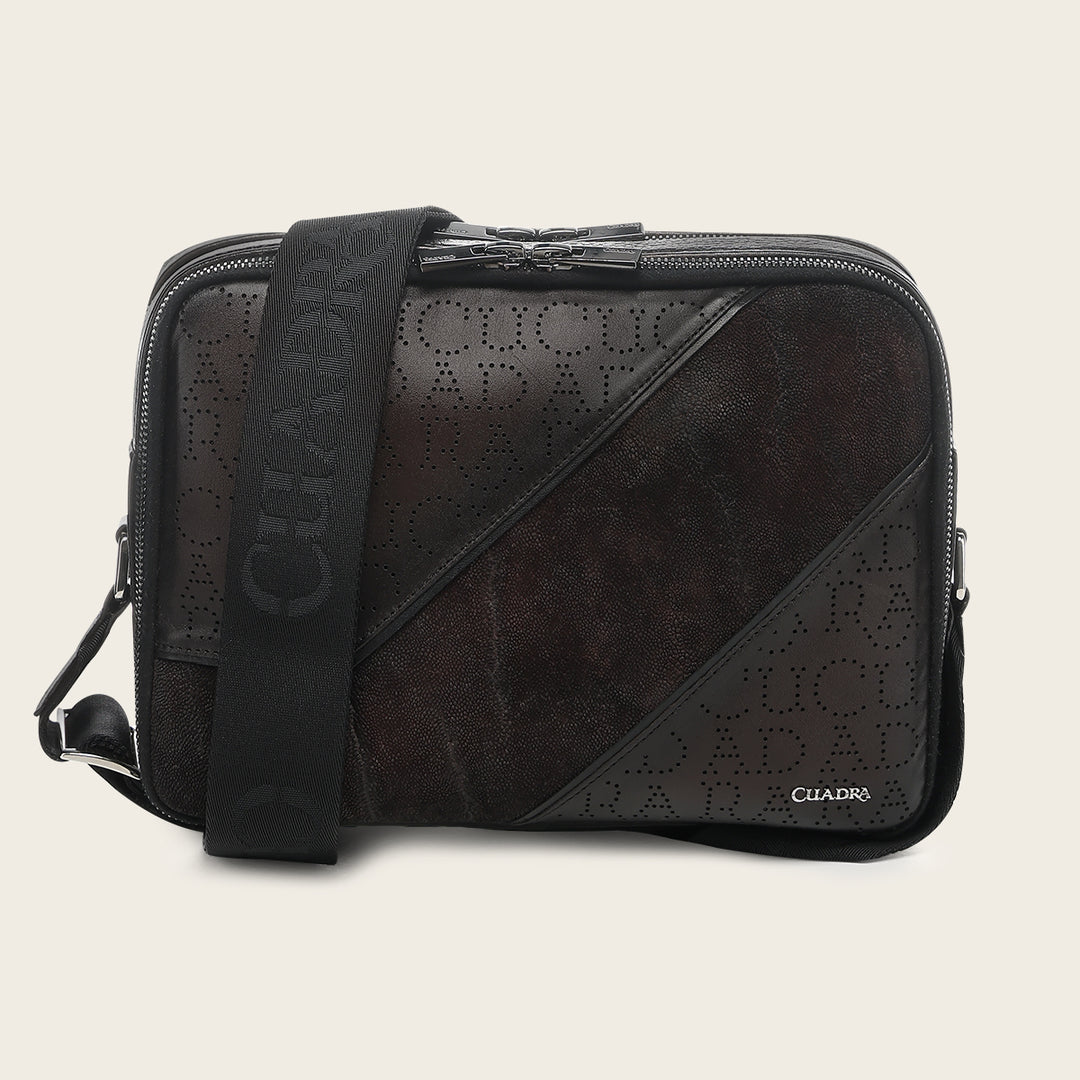 Bandolera en piel genuina de elefante para caballero