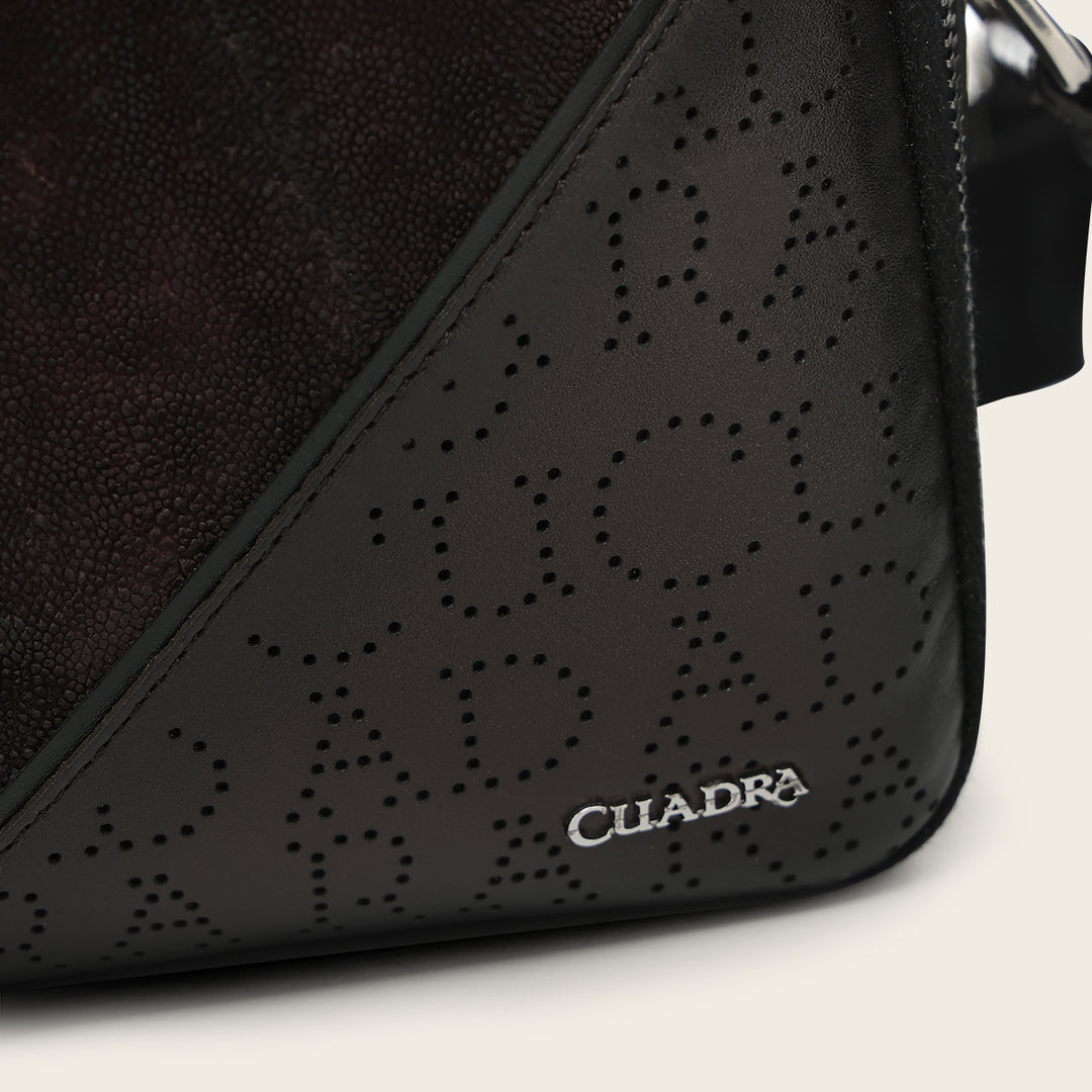 Bandolera en piel genuina de elefante para caballero