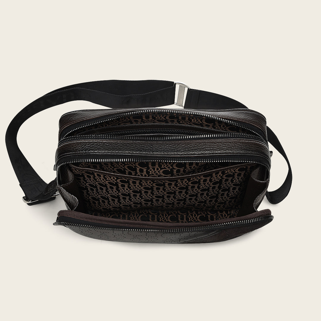 Bandolera en piel genuina de elefante para caballero