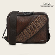 Bandolera en piel genuina de fuscus para caballero