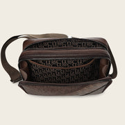 Bandolera en piel genuina de fuscus para caballero