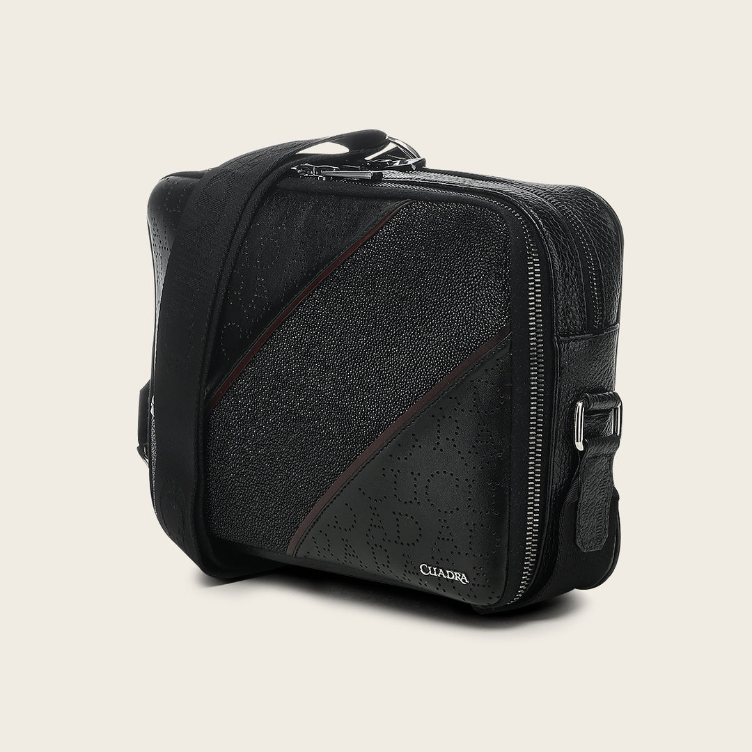 Bandolera en piel genuina de mantarraya para caballero