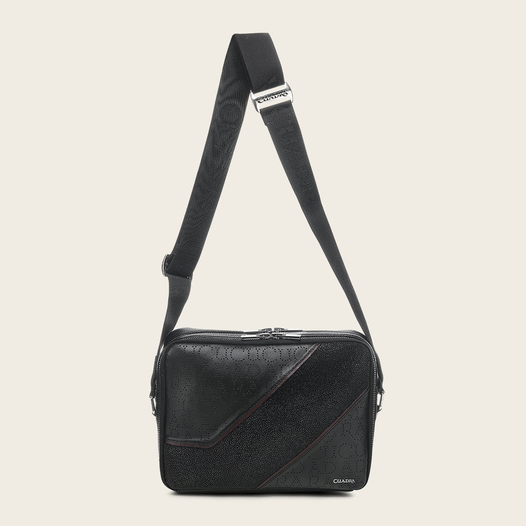 Bandolera en piel genuina de mantarraya para caballero