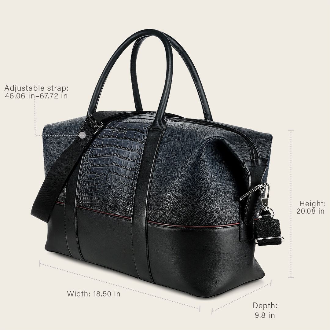 Maleta en piel genuina de alligátor para caballero