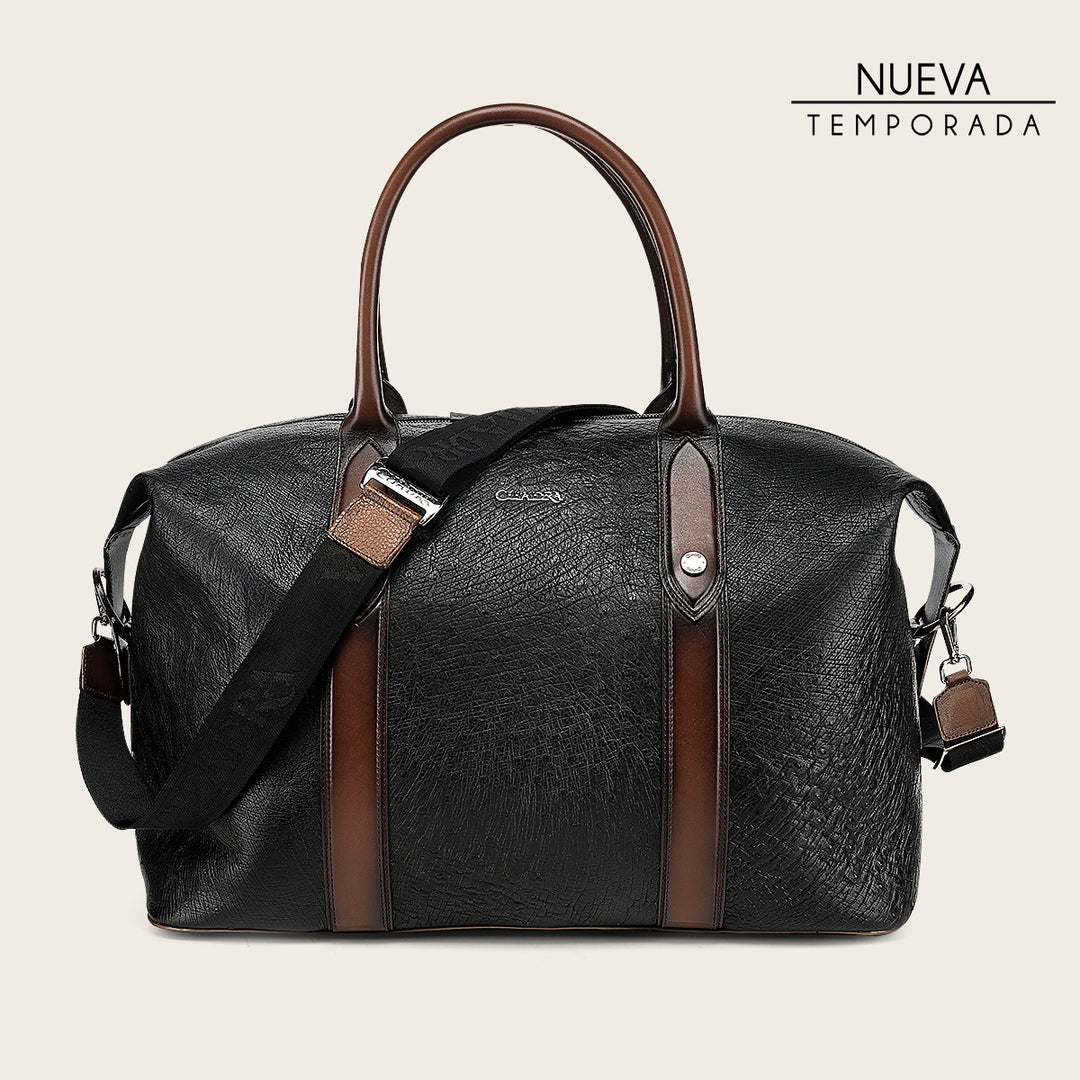 Maleta en piel genuina de panza de avestruz para caballero