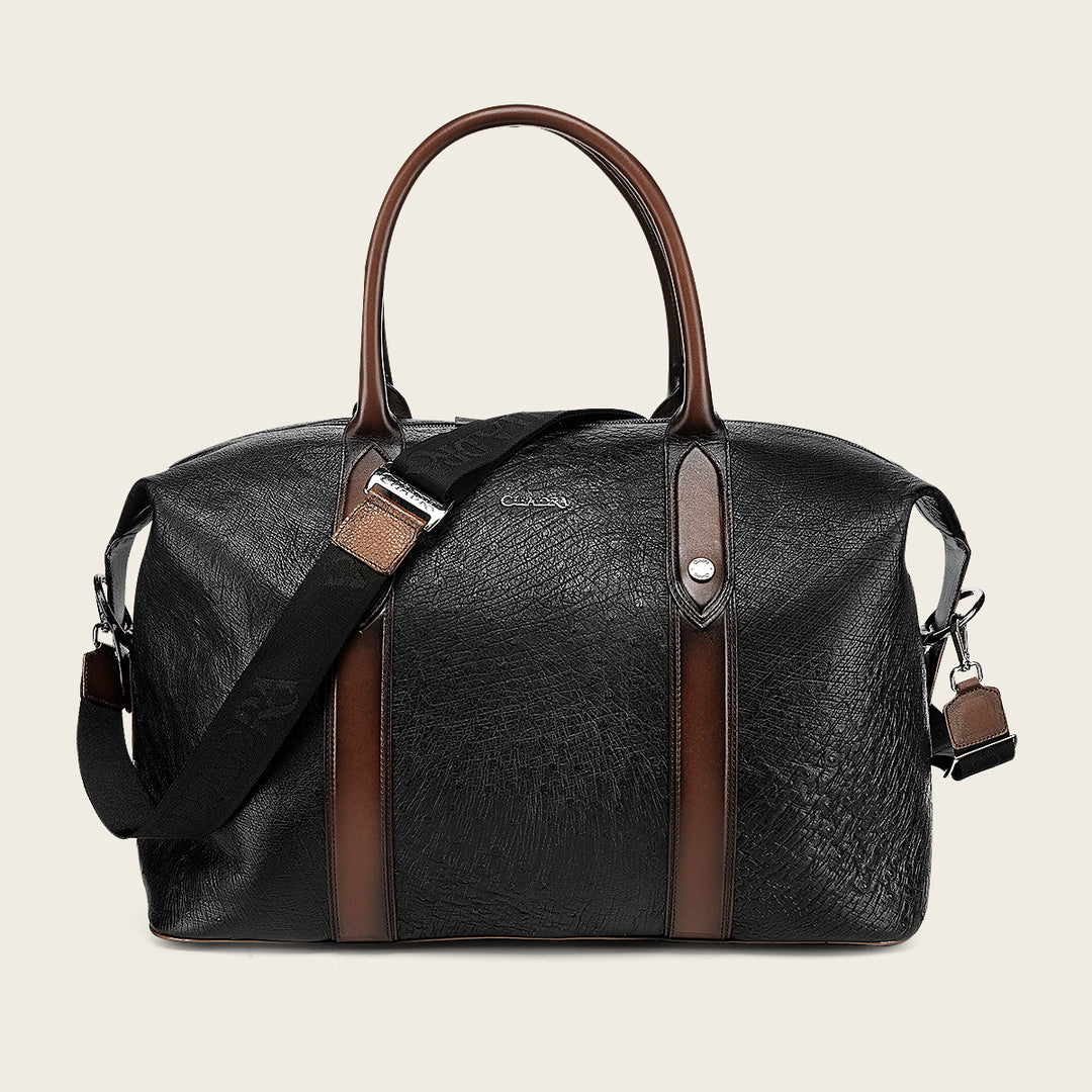 Maleta en piel genuina de panza de avestruz para caballero