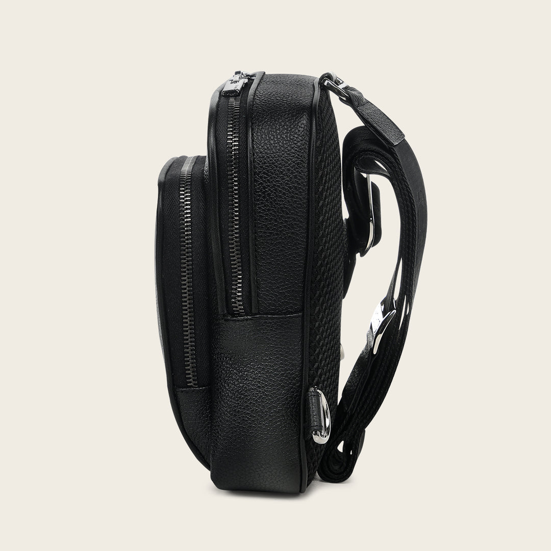 Crossbody en piel genuina de pata de avestruz para caballero