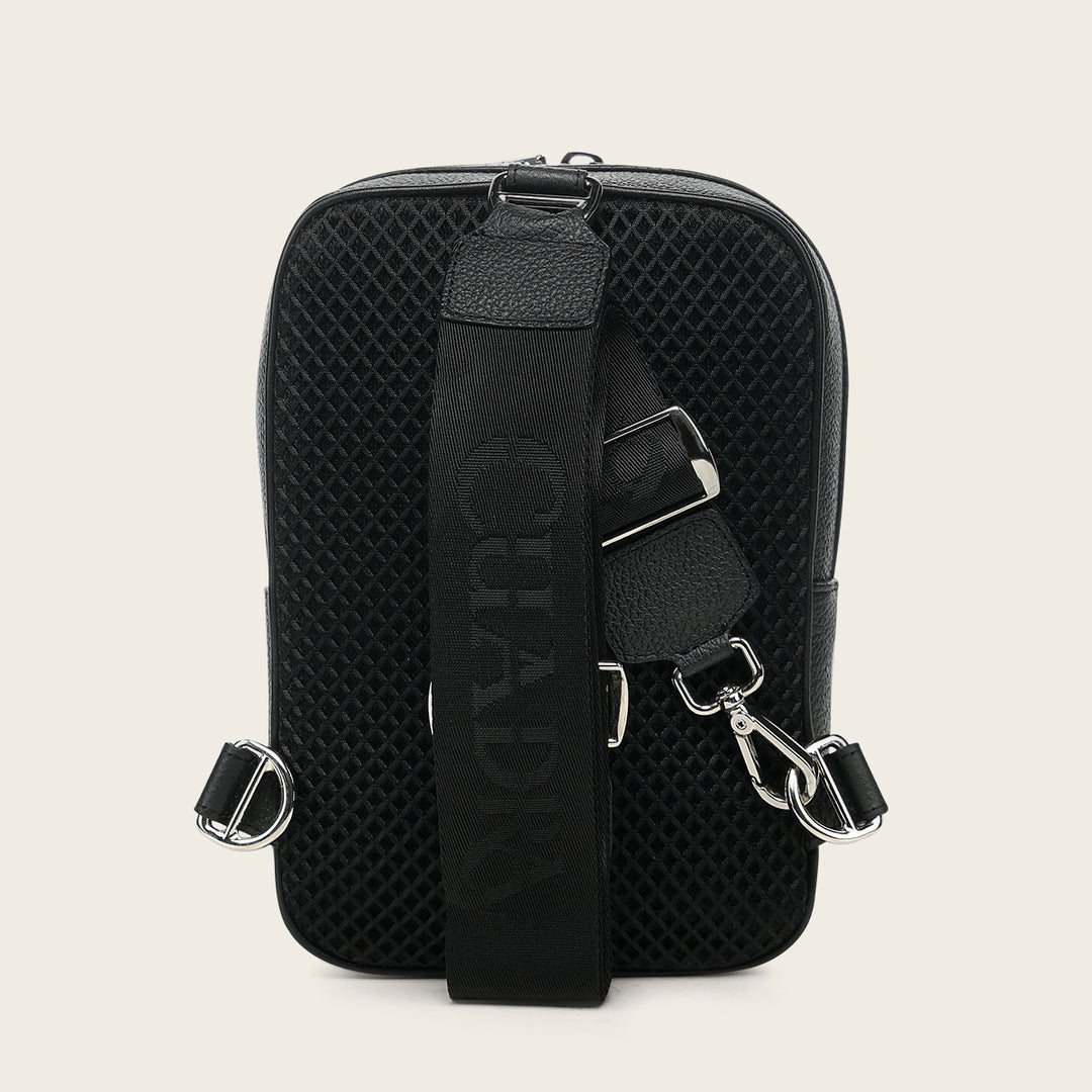 Crossbody en piel genuina de pata de avestruz para caballero