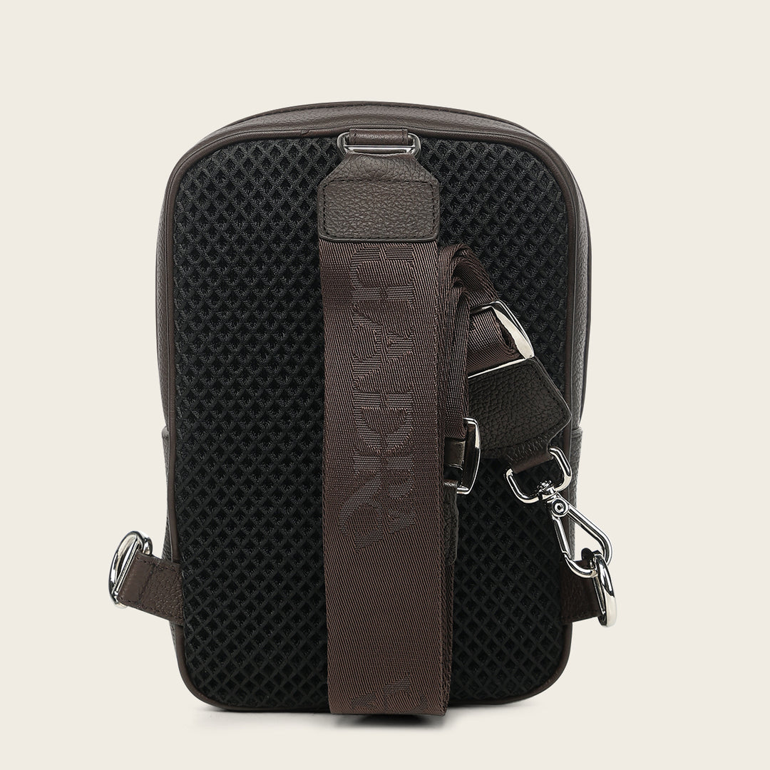 Crossbody en piel genuina de pitón para caballero