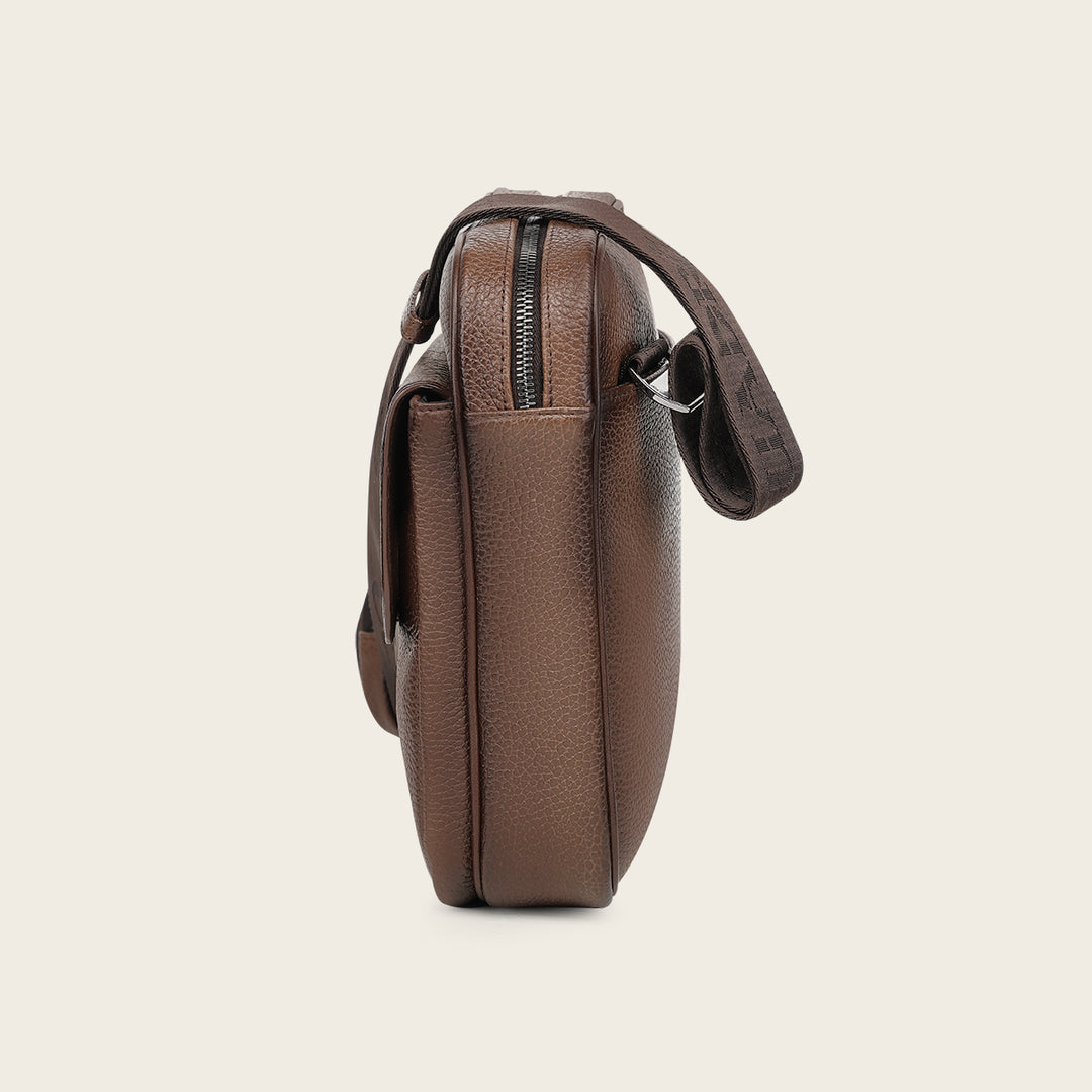 Bandolera en piel genuina de bisonte para caballero
