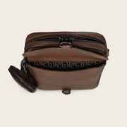 Bandolera en piel genuina de bisonte para caballero