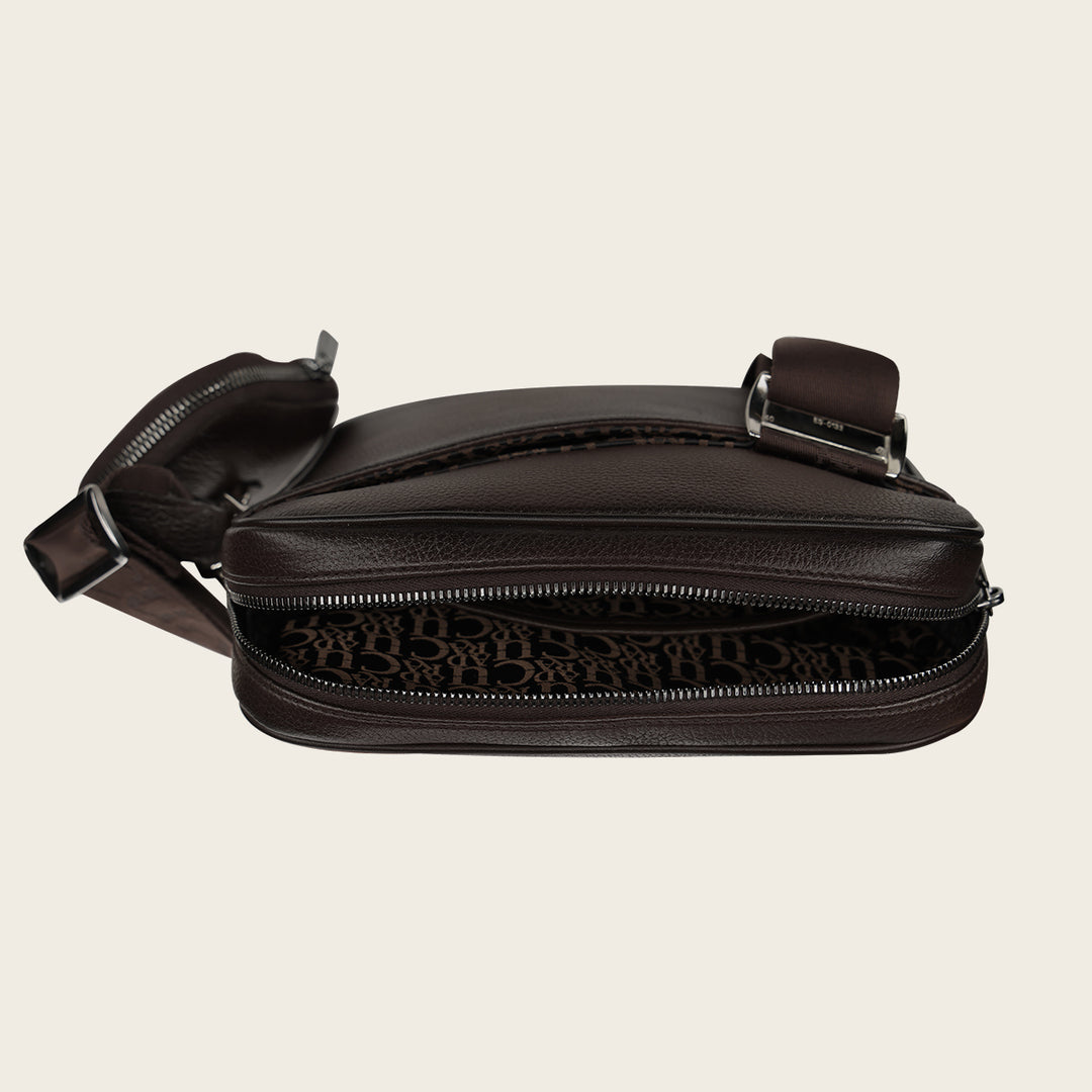 Bandolera en piel genuina de fuscus para caballero