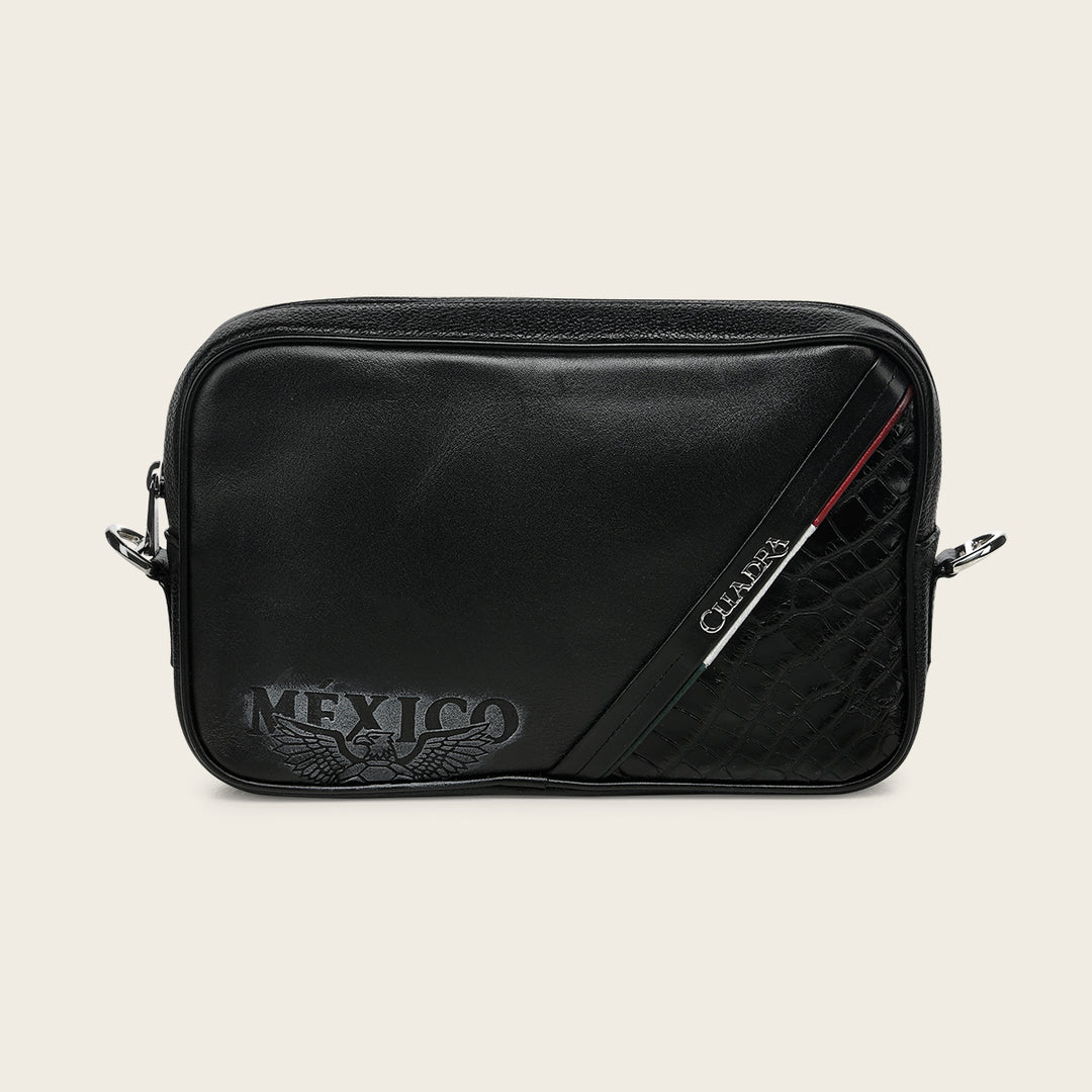 Bandolera en piel genuina de alligator para caballero edición limitada 2026