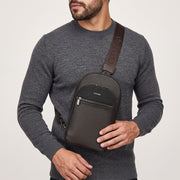Bandolera en piel genuina de mantarraya para caballero