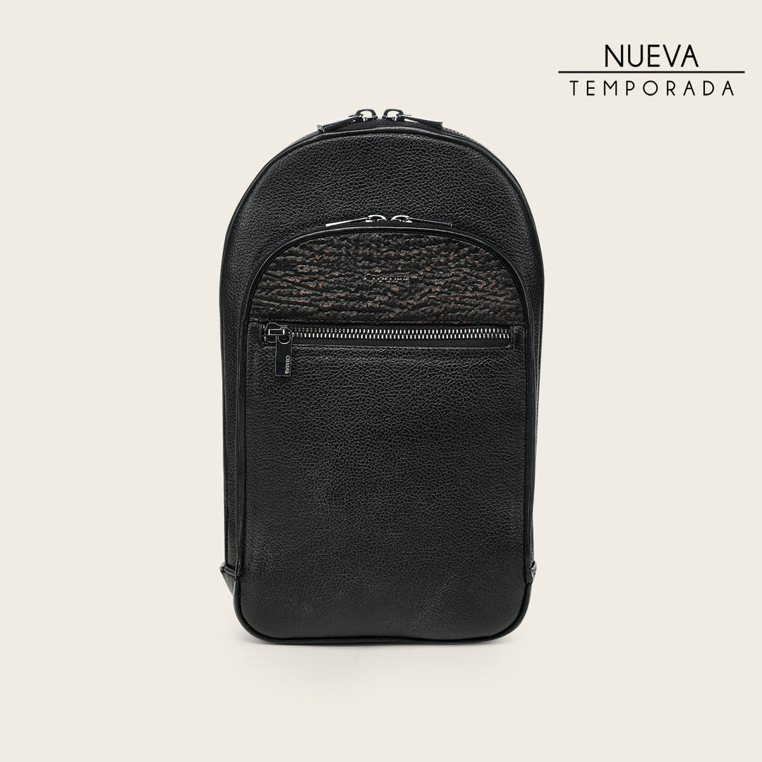 Crossbody en piel genuina de tiburón para caballero