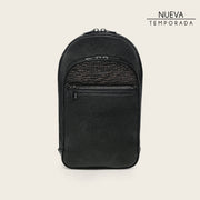 Crossbody en piel genuina de tiburón para caballero