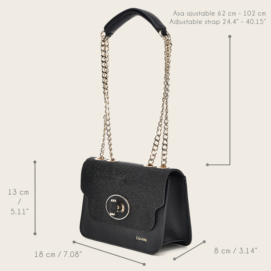 Crossbody en piel genuina de mantarraya