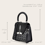 Bolso de mano en piel genuina de mantarraya para dama Bolsos y Maletas 