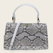 Bolso de mano en piel genuina de pitón para dama Bolsos y Maletas 