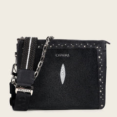 Crossbody en piel genuina de mantarraya para dama