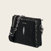 Crossbody en piel genuina de mantarraya para dama Bolsos y Maletas 