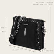 Crossbody en piel genuina de mantarraya para dama Bolsos y Maletas 