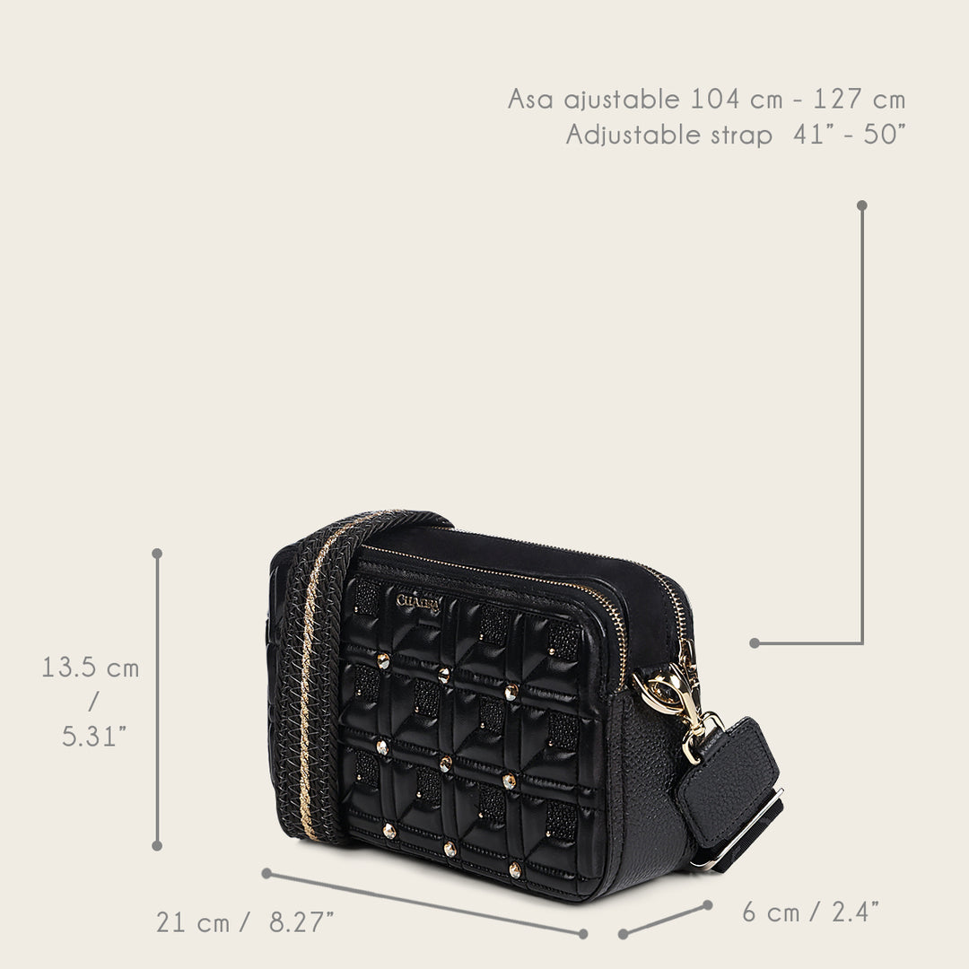 Crossbody en piel genuina de mantarraya para dama