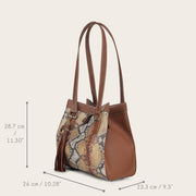 Bolso tote en piel genuina de pitón para dama Bolsos y Maletas 