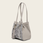 Bolso tote en piel genuina de pitón para dama Bolsos y Maletas 