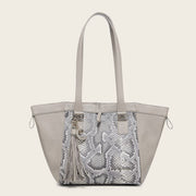 Bolso tote en piel genuina de pitón para dama Bolsos y Maletas 